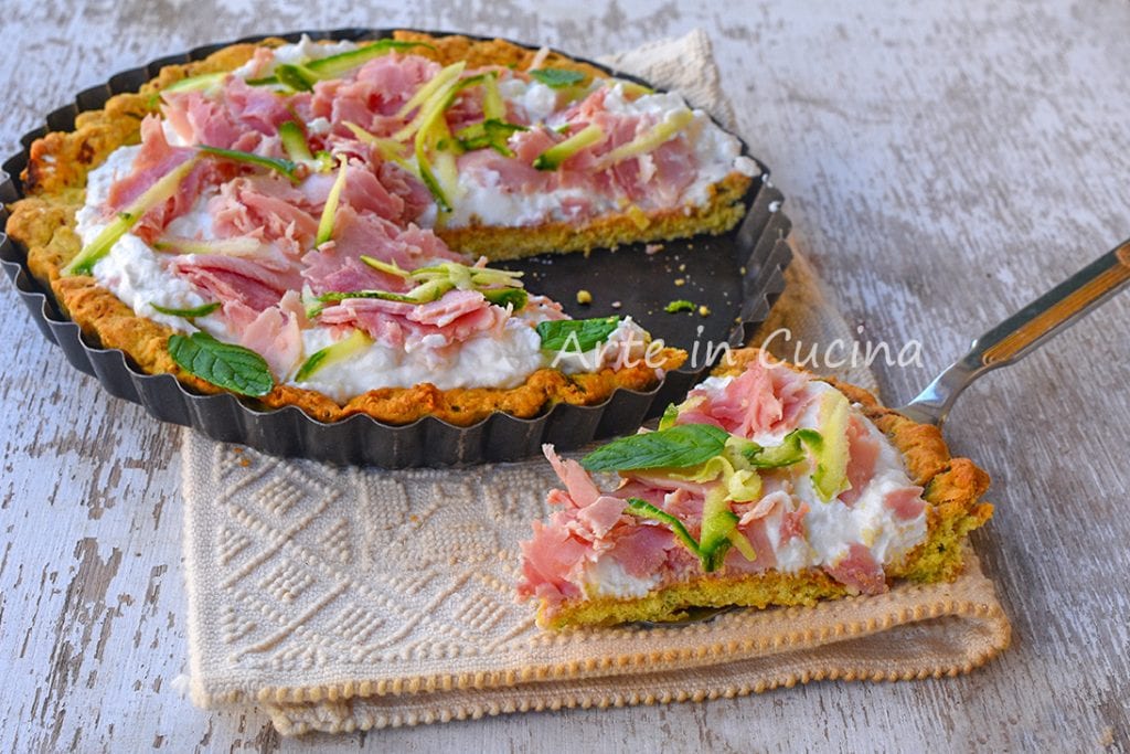 Tarte de courgettes et jambon légère