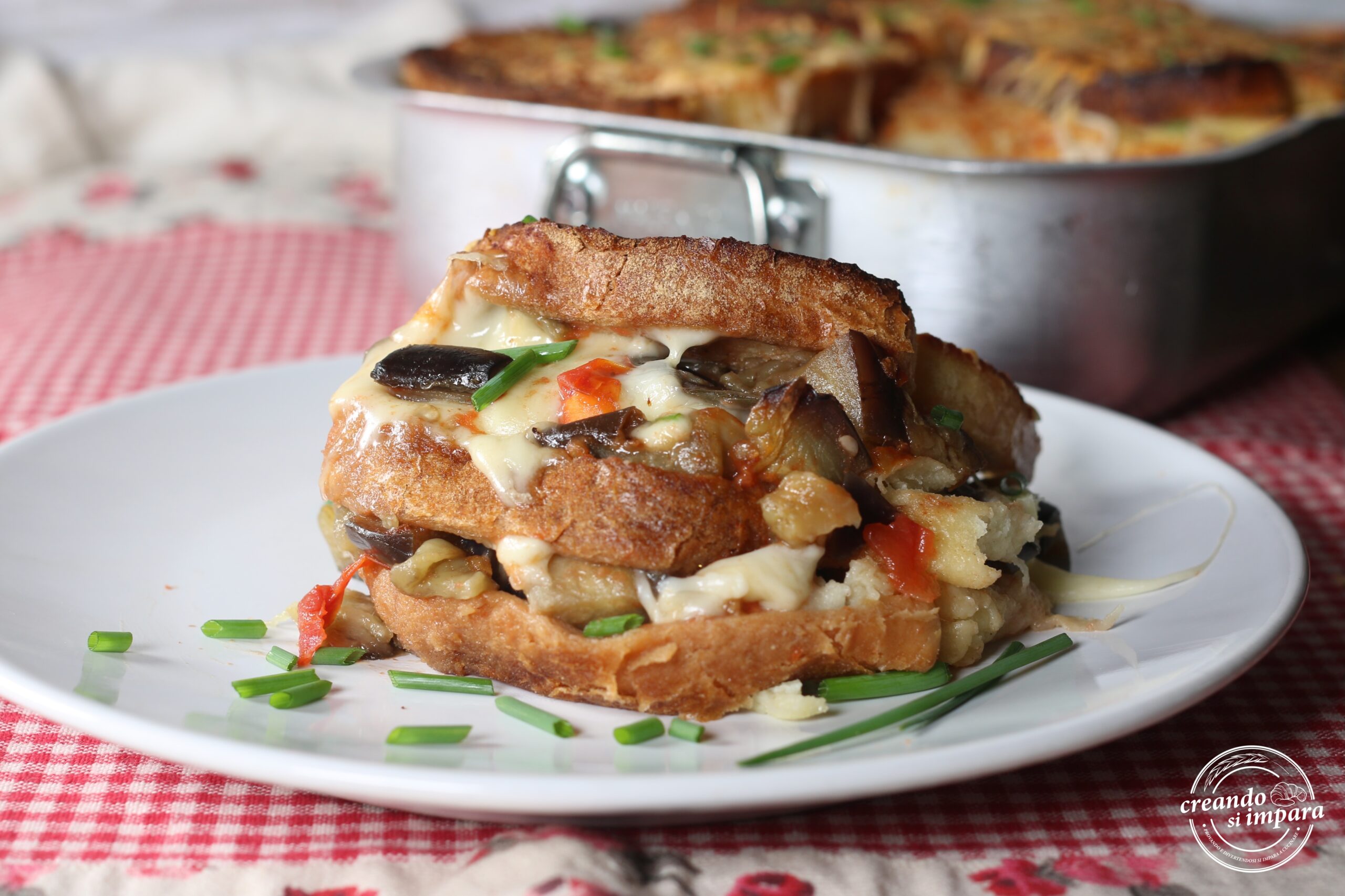 Tarte de pain et aubergines