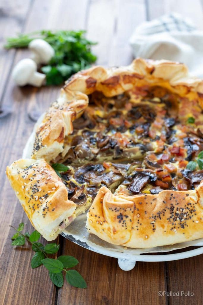 tarte salée aux champignons et ricotta