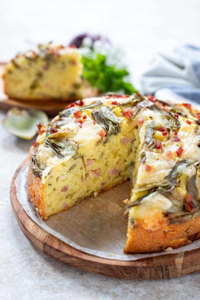tarte salée aux artichauts et jambon