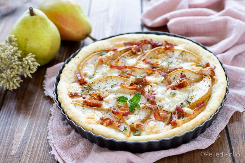 tarte salée avec poires et speck