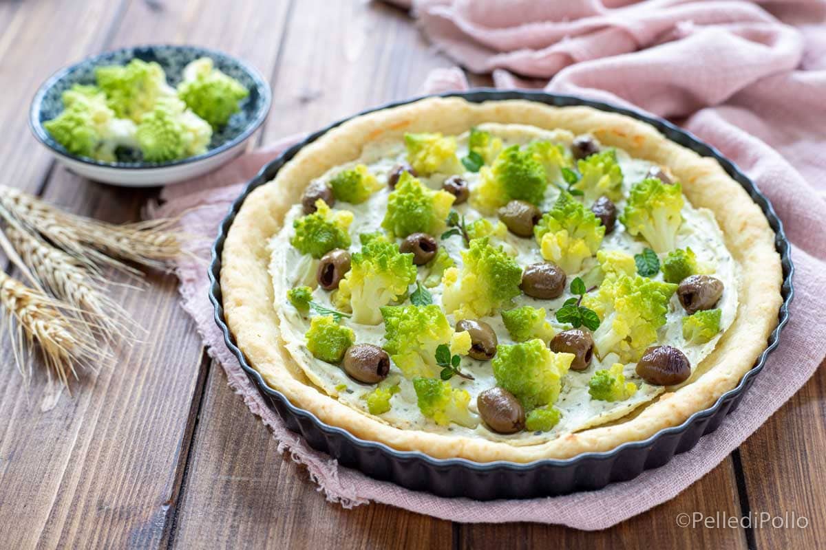 Tarte salée au chou romanesco