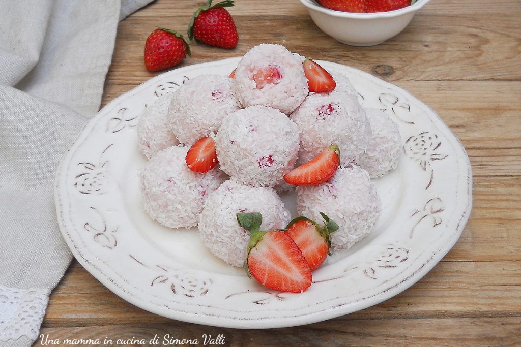 truffes fraises et noix de coco