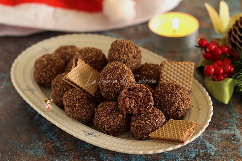 Truffes avec gaufrettes et chocolat