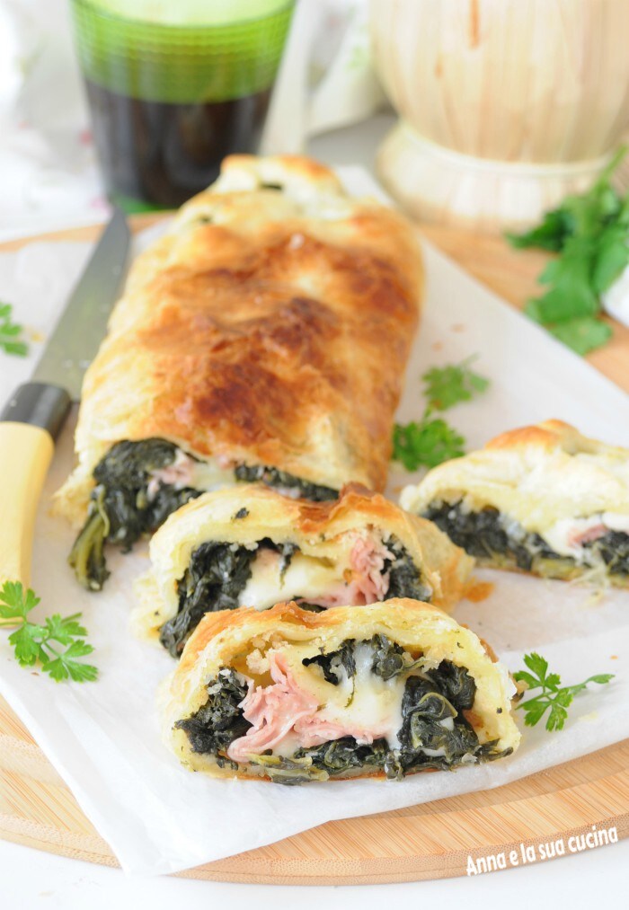 Roulé de pâte feuilletée aux feuilles de navet
