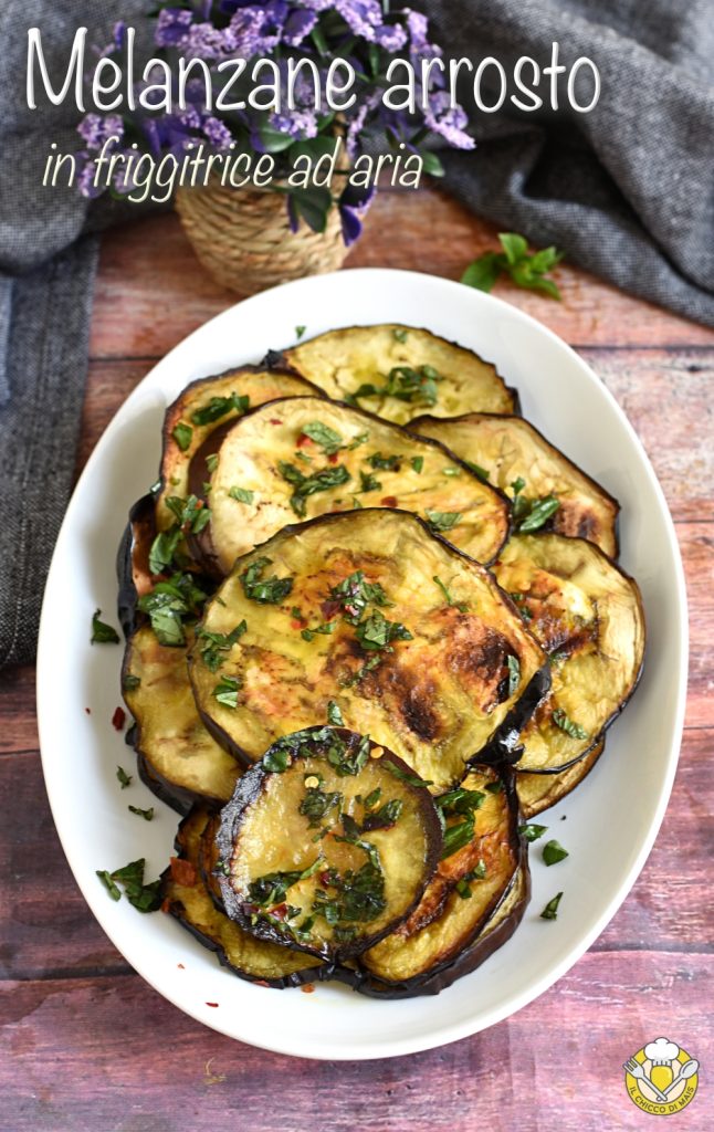 v_ aubergines rôties à la friteuse à air recette rapide aubergines en tranches assaisonnées il chicco di mais