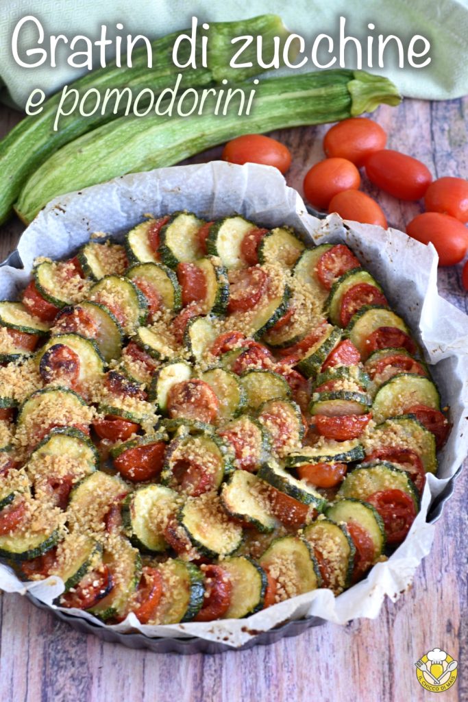 v_ gratin de courgettes et tomates cerises recette accompagnement savoureux au four type ratatouille le grain de maïs