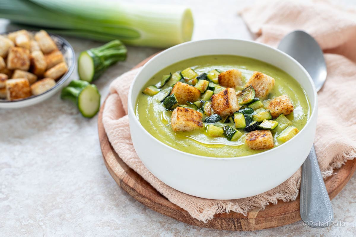 Velouté de courgettes et poireaux