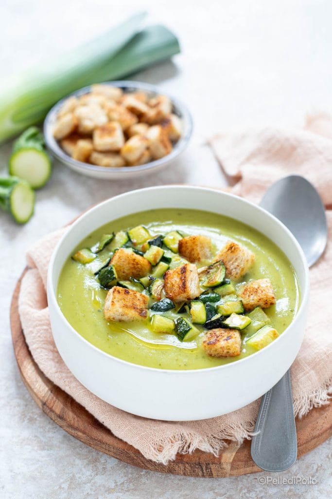 crème de poireaux et courgettes