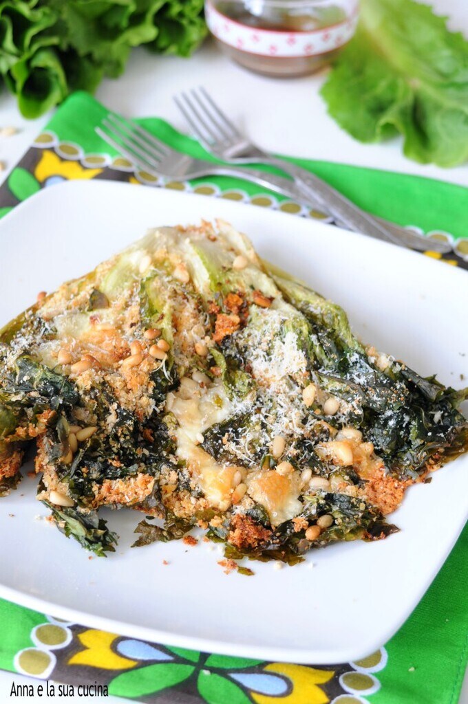 Chicorée verte farcie gratinée au four