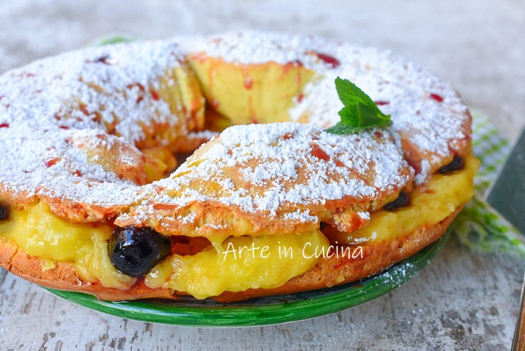 Grand zeppolone crème et cerises