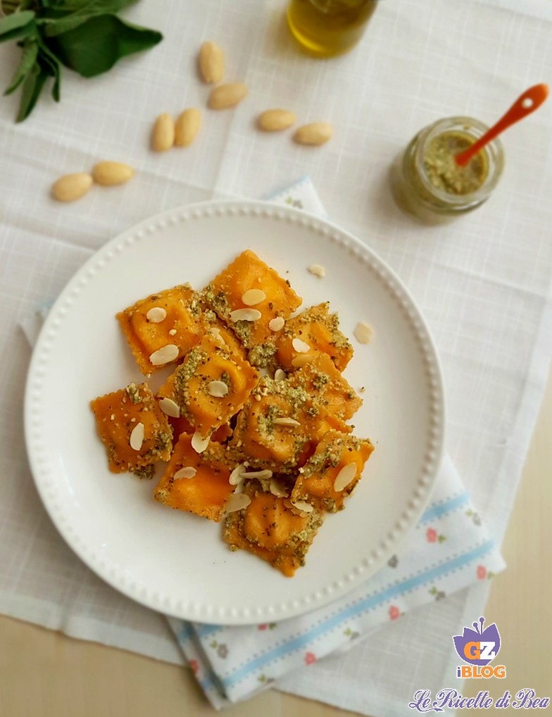 raviolis à la tomate avec pesto