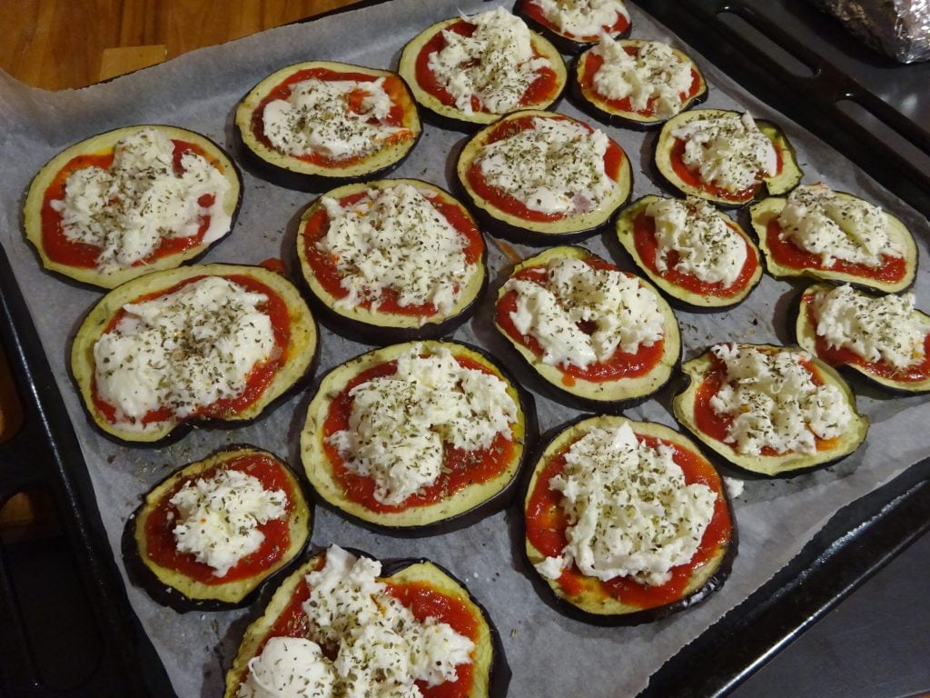 Mini-pizzas d'aubergines