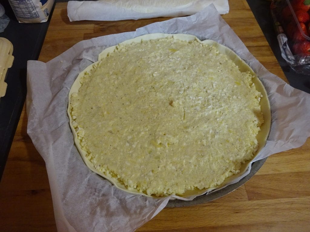 Tarte salée artichauts et mozzarella