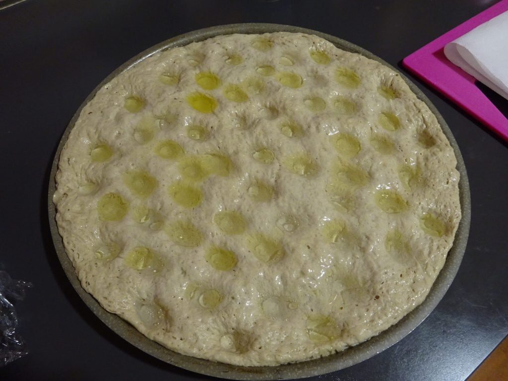 Focaccia aux poireaux et courgettes