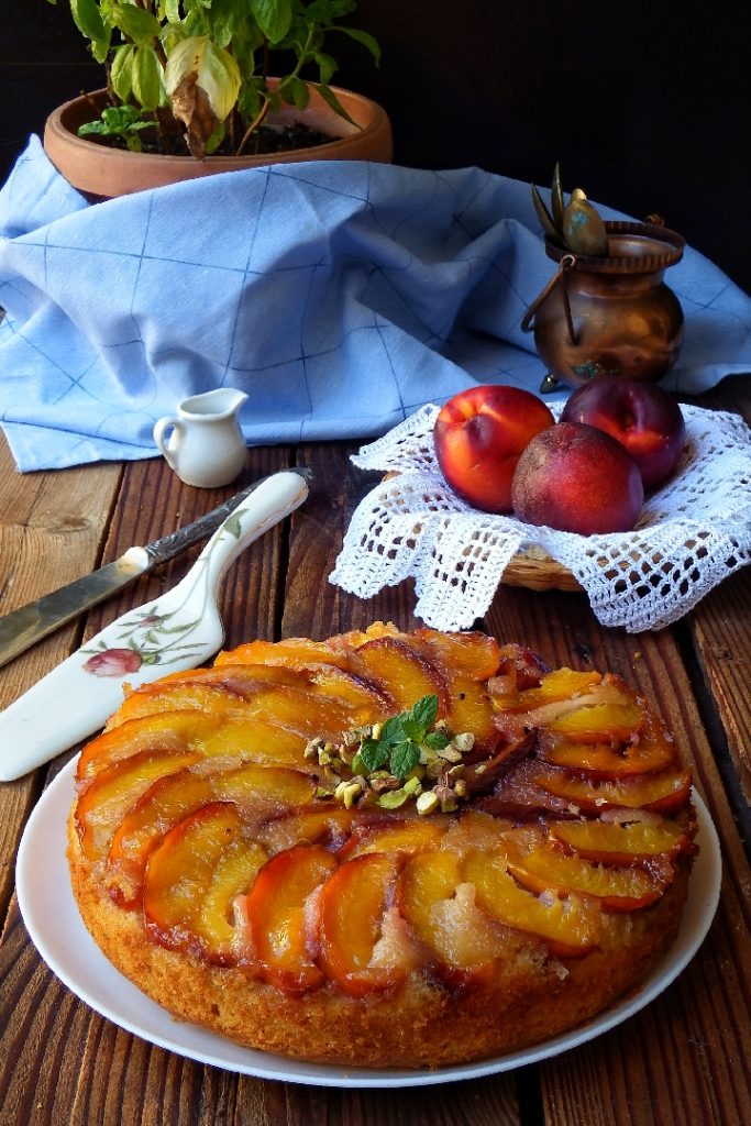 gâteau renversé aux pêches