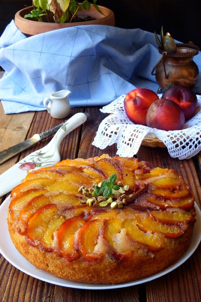 gâteau renversé aux pêches