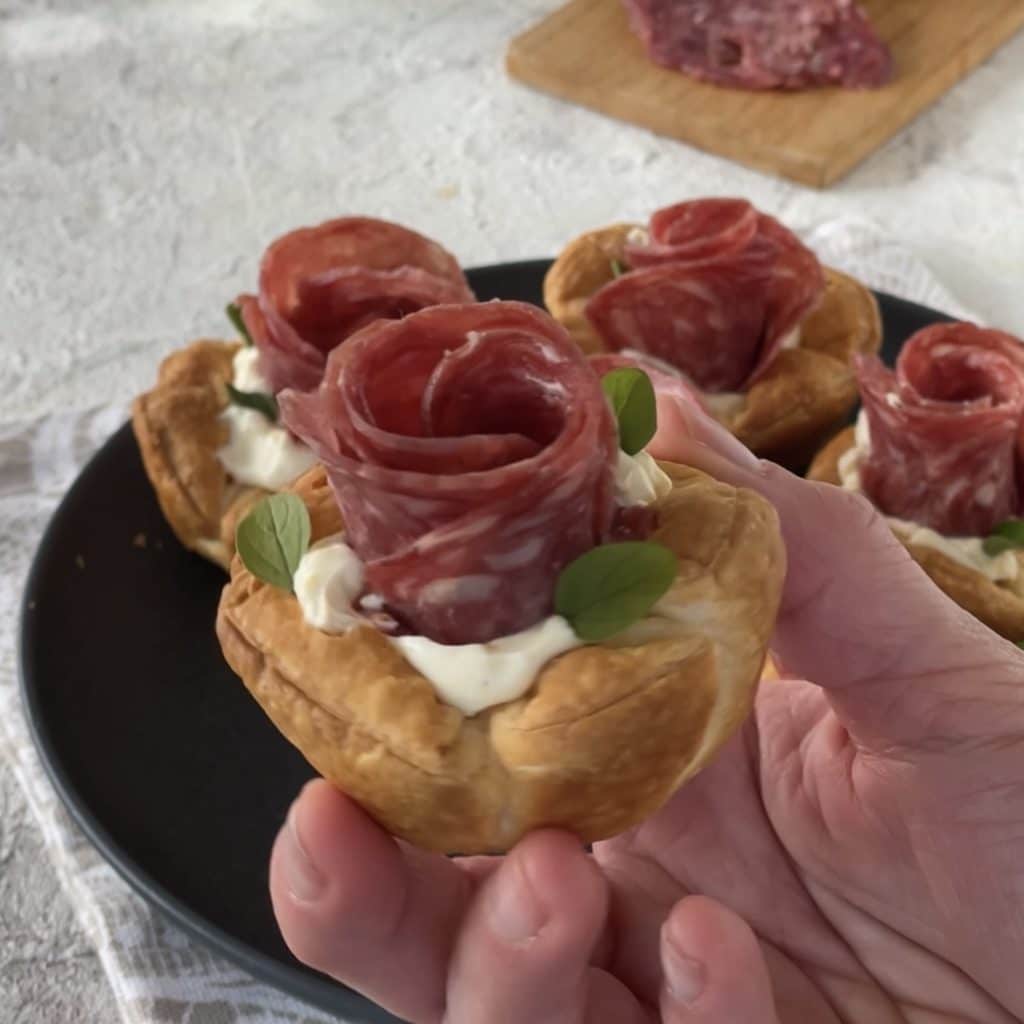 Entrée au fromage et salami de chevreuil