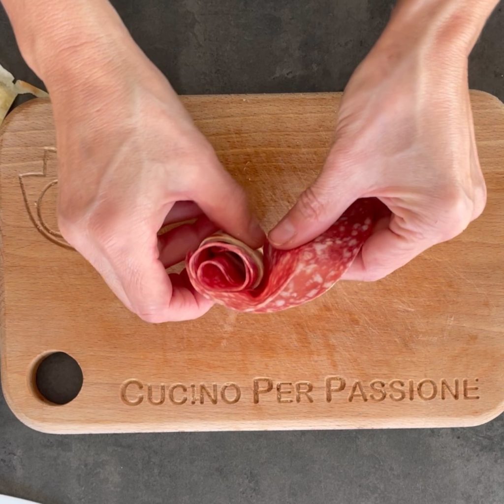 Entrée de piadina avec salami