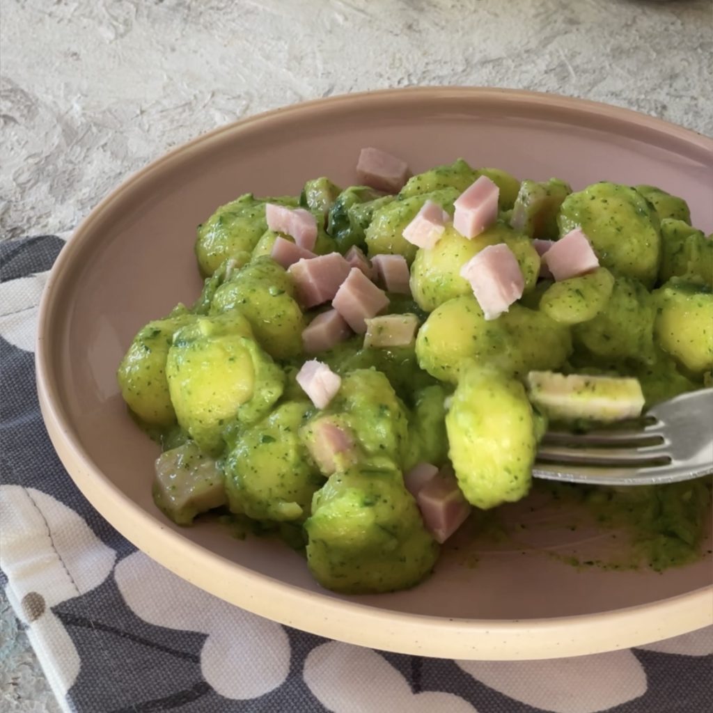 Gnocchi courgettes et jambon
