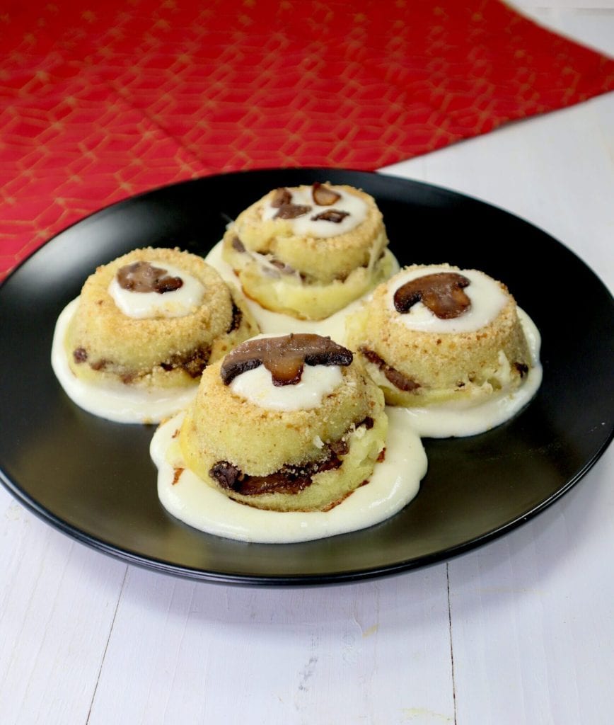 Petits gâteaux de pommes de terre et champignons à la friteuse à air
