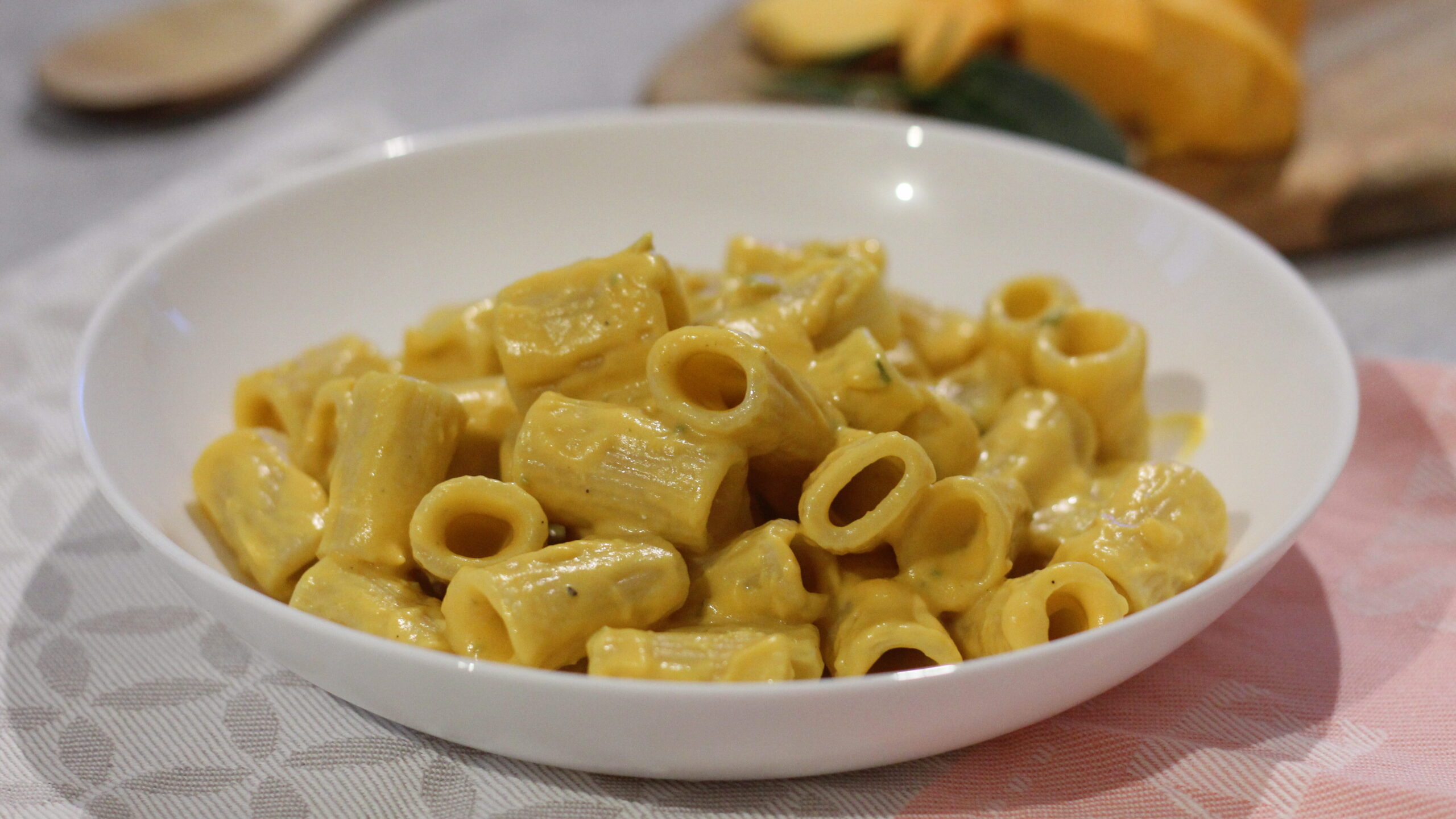 Pâtes à la crème de potiron et philadelphia