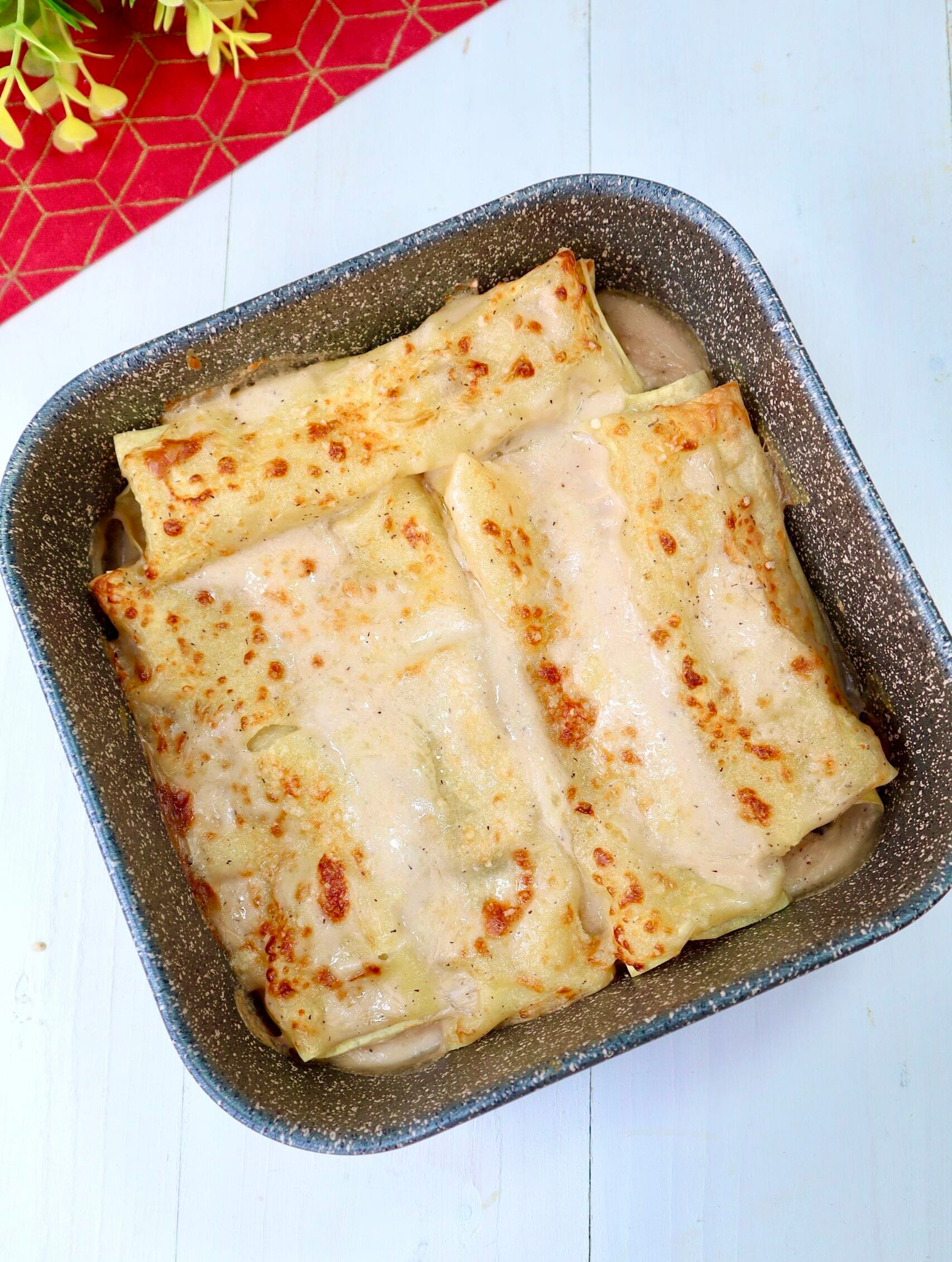 Cannelloni aux champignons en friteuse à air