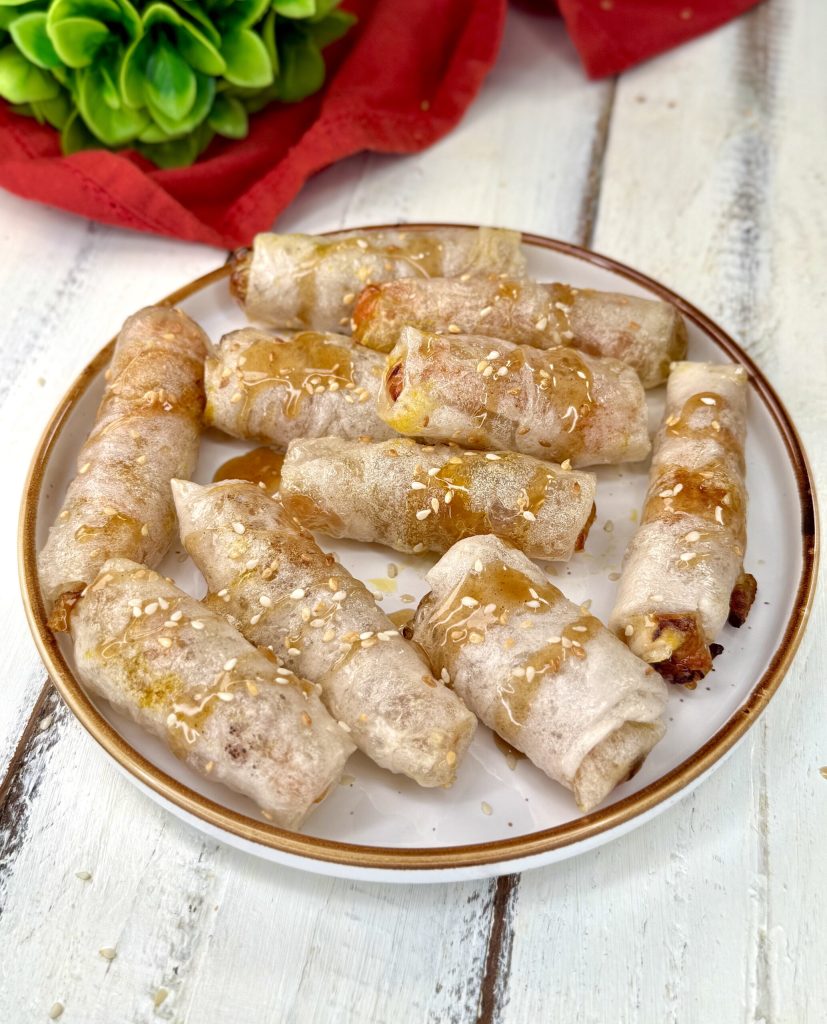 Rouleaux de légumes avec feuilles de riz