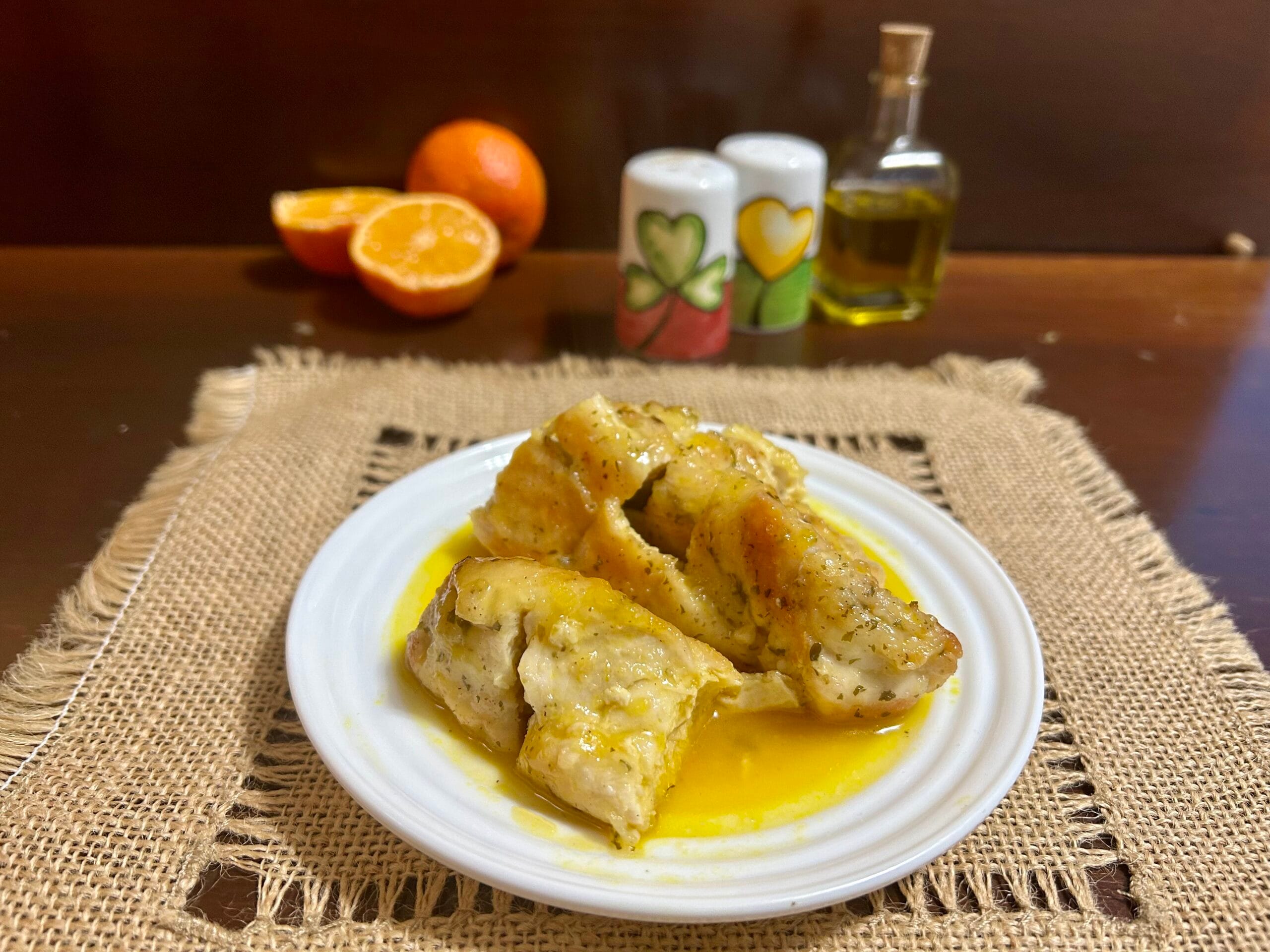 Poitrine de poulet à l’orange à la poêle