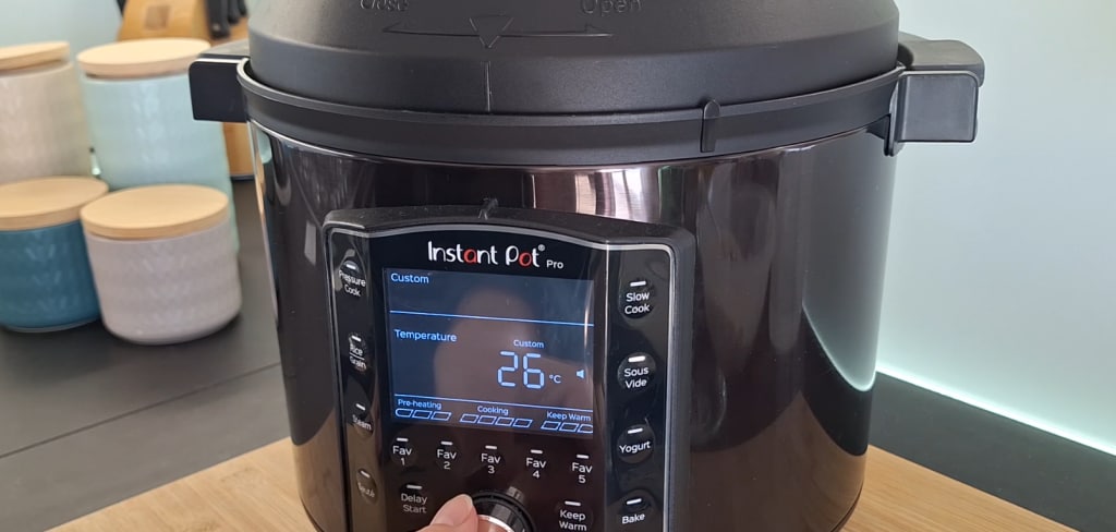 Je règle une température de 26°C dans l'Instant Pot