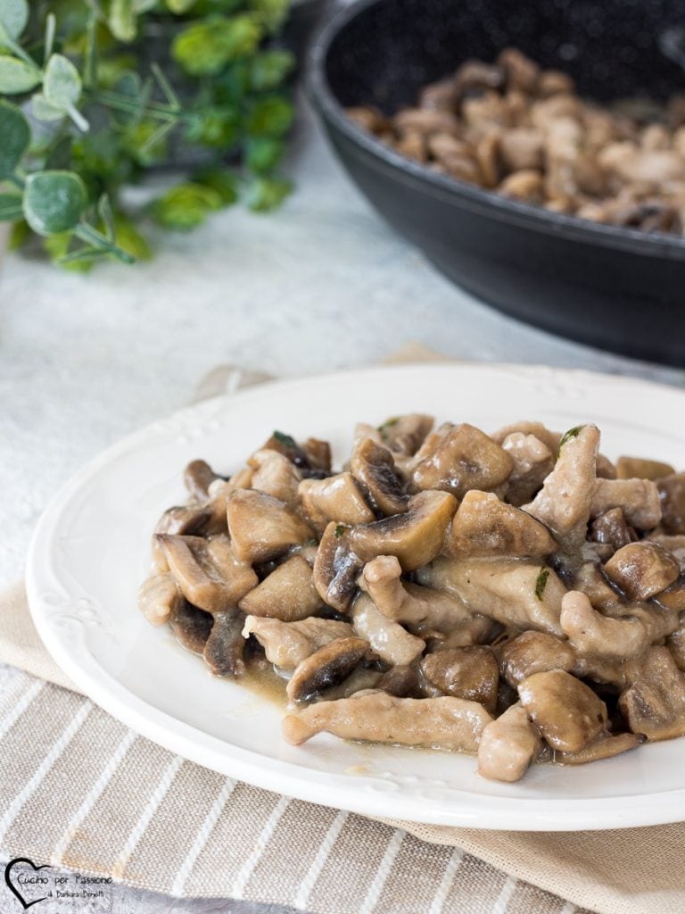 Lamelles de veau aux champignons