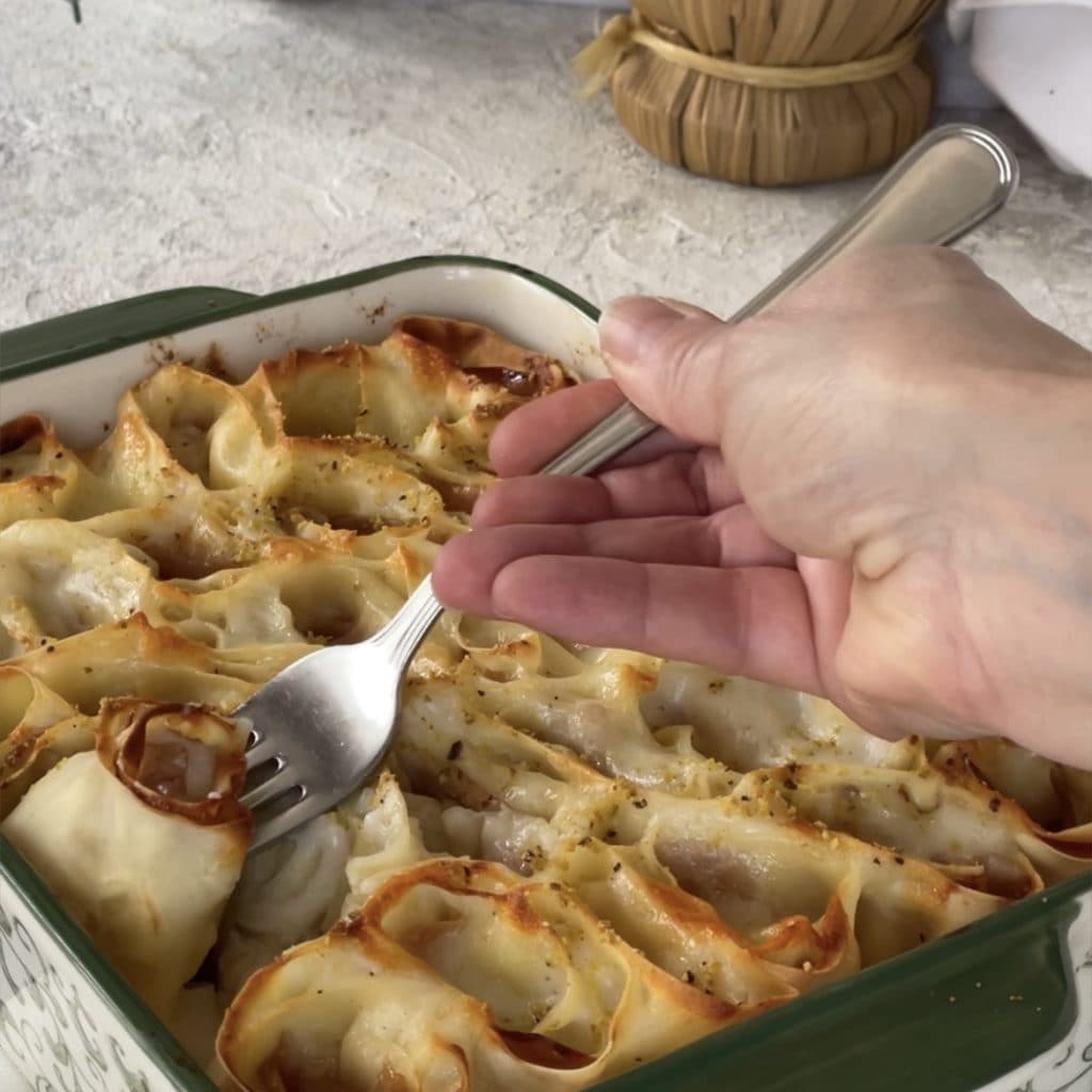 Lasagne mortadelle et pistache