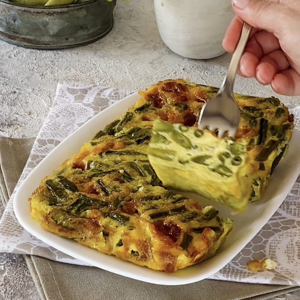 Omelette aux haricots verts