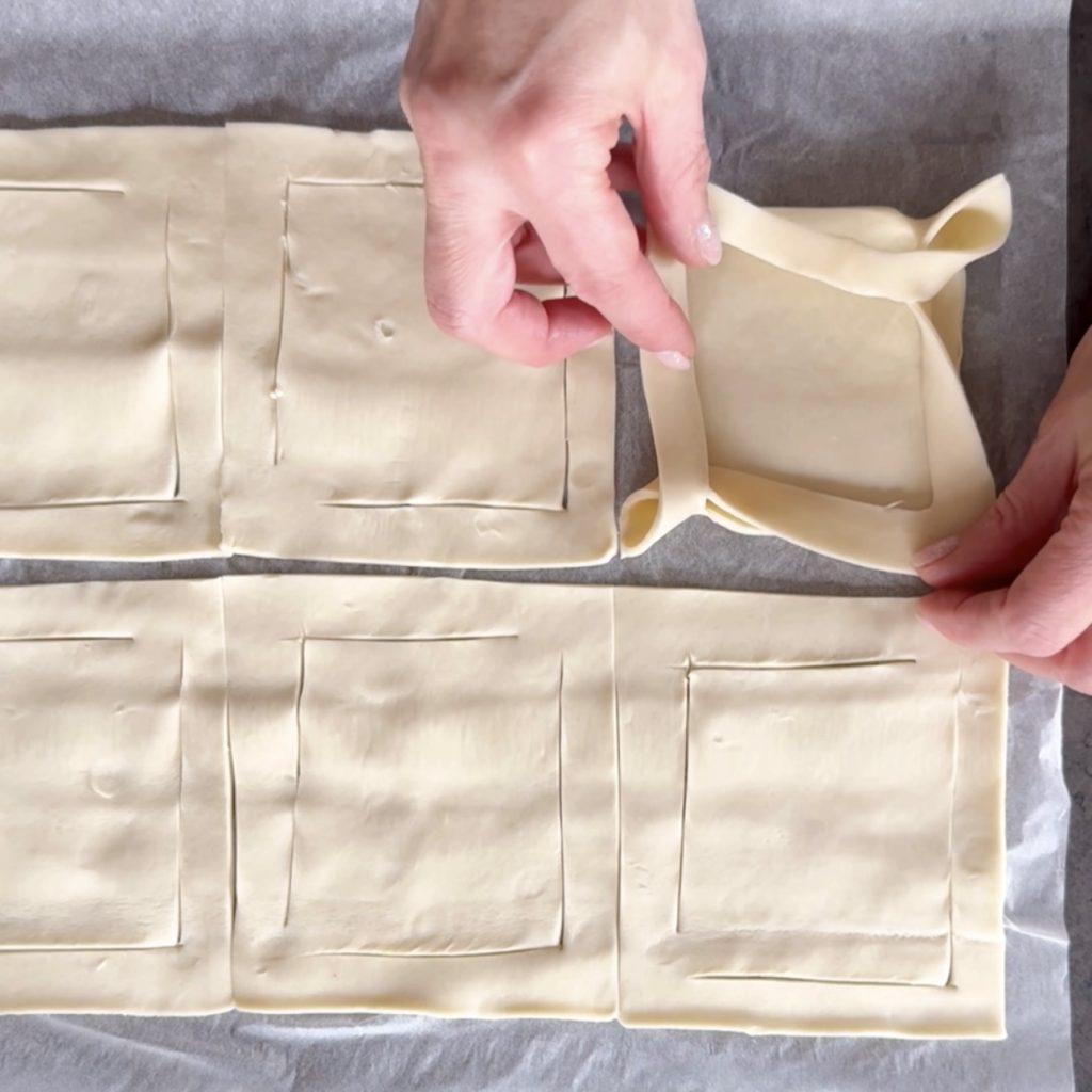 Petits paniers de pâte feuilletée sucrés