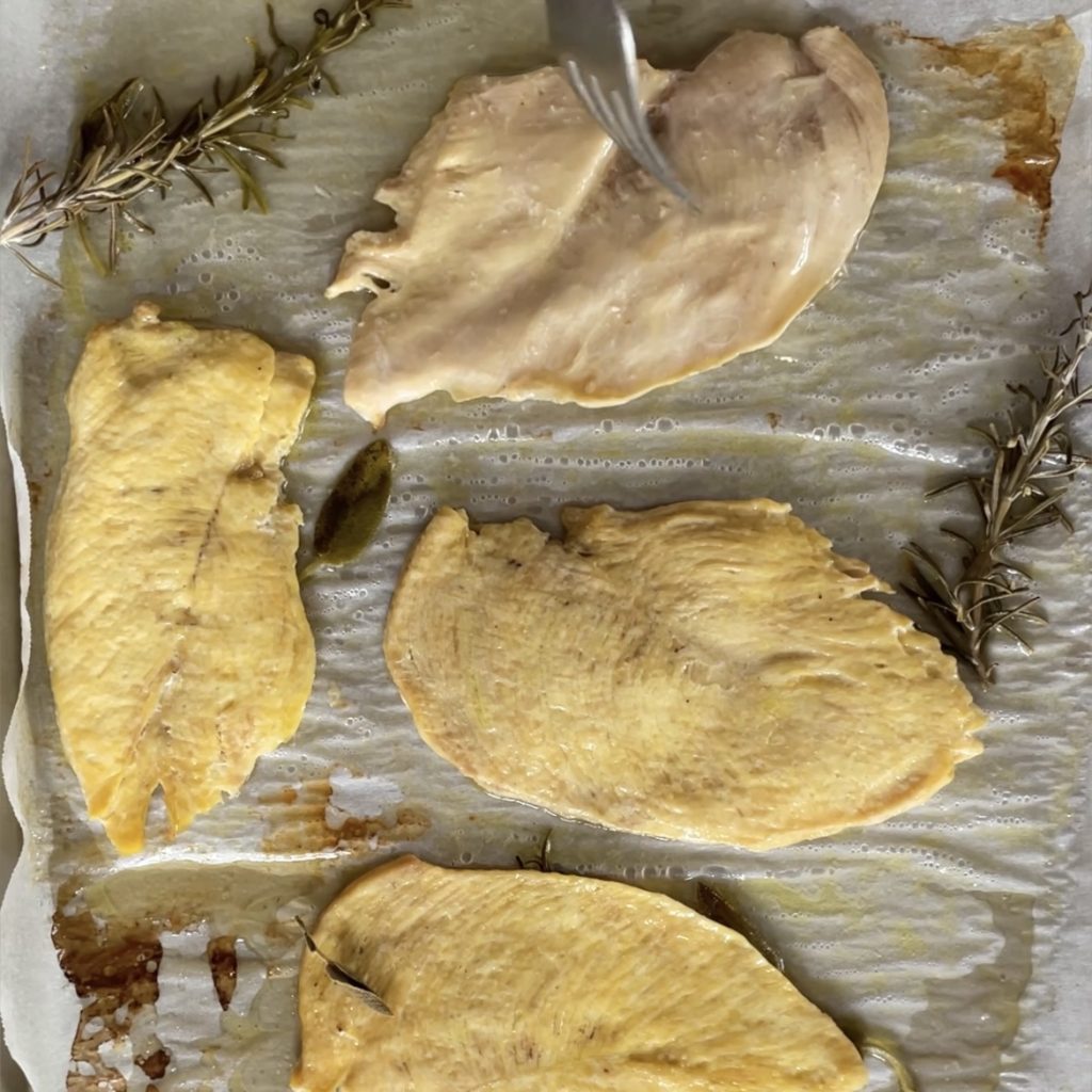 Poitrine de poulet avec jambon cuit et provola