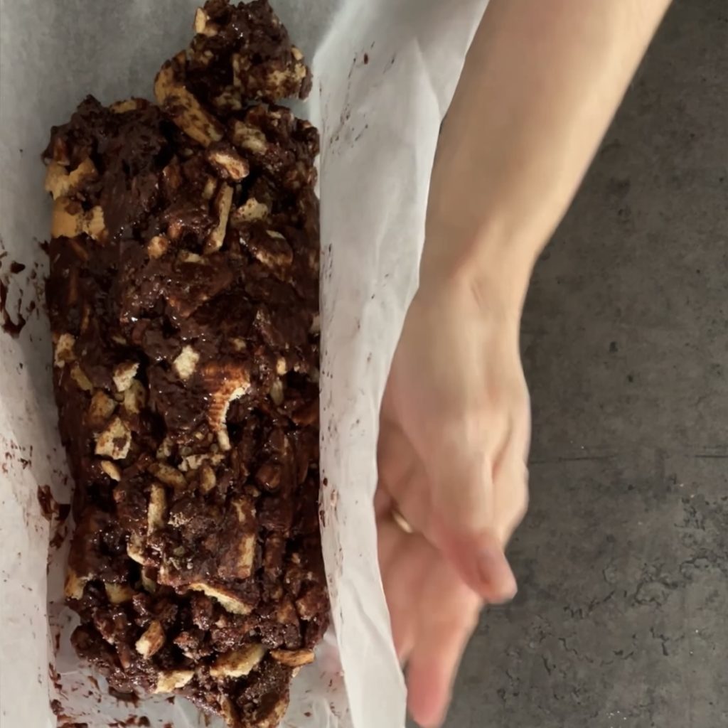 Salame au chocolat sans œufs et beurre