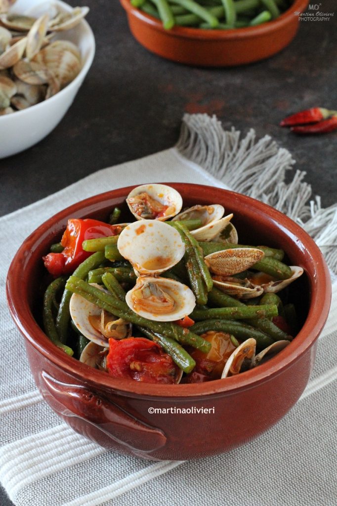 Soupe de palourdes et haricots verts
