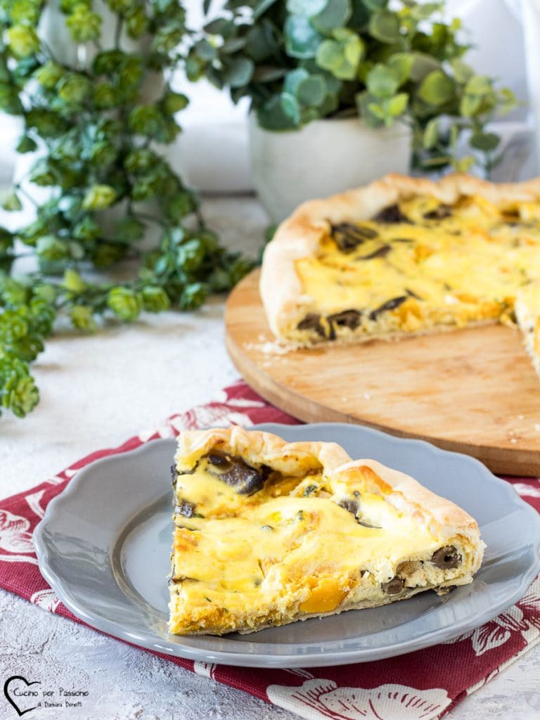 Tarte salée potiron et champignons