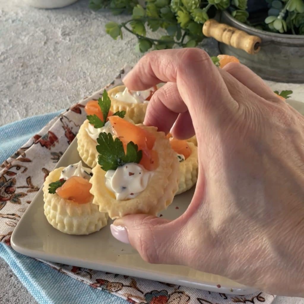 Vol au vent saumon et philadelphia