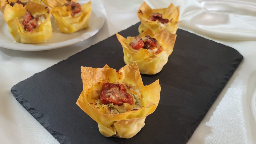 Cupcakes de Lasagnes aux Fleurs de Courgette, Tomates Cerises et Ricotta dans une Friteuse à Air