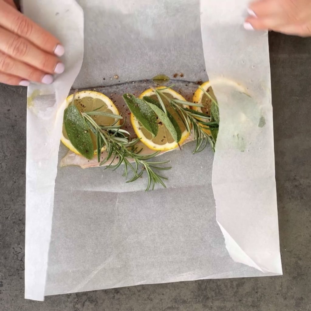 bar au papillote au four