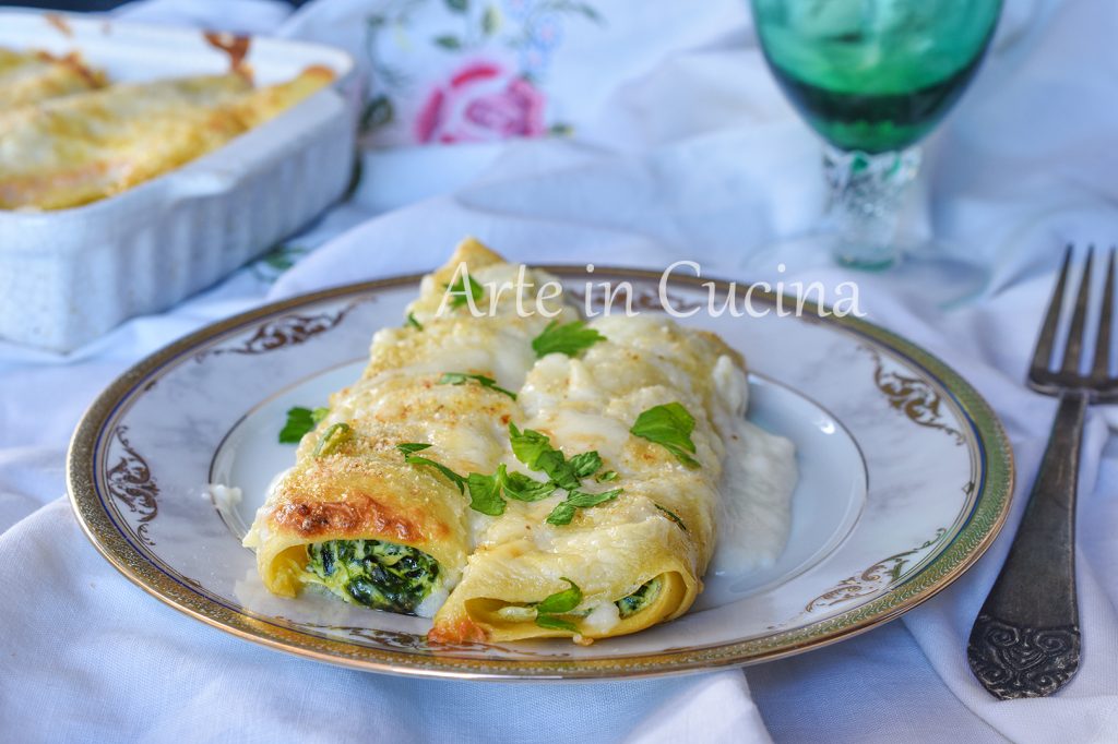 Cannellonis de crêpes ricotta et épinards
