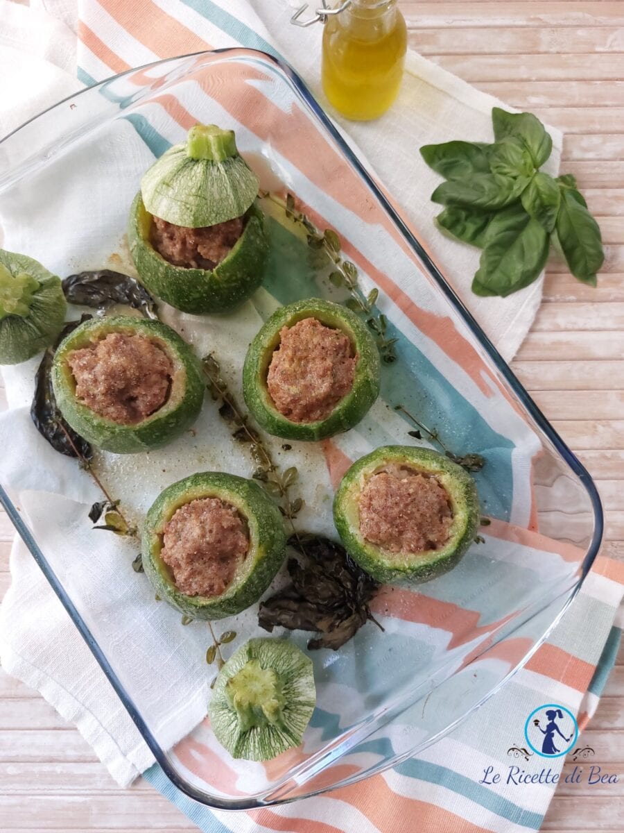 Courgettes rondes farcies à la viande hachée