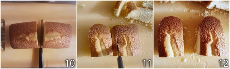 d. découper le cake pour donner forme aux oreilles du Labubu