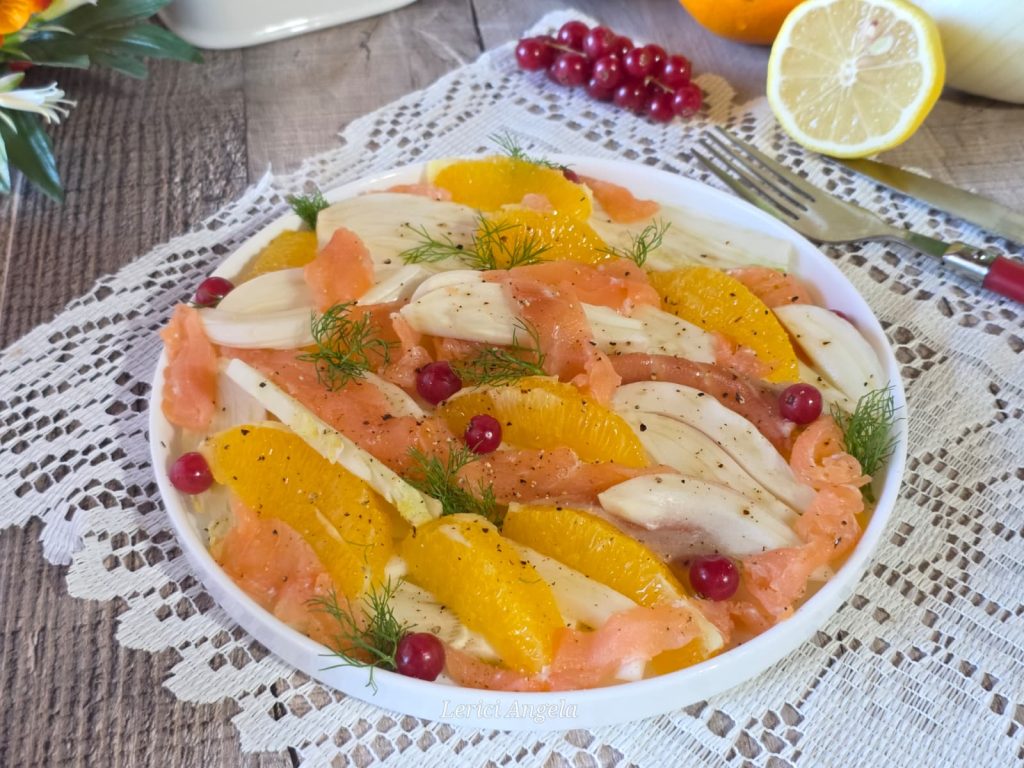 Salade d'oranges, fenouil et saumon