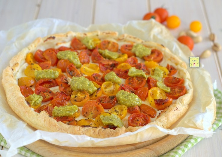 Feuilleté aux tomates cerises, ricotta et pistaches