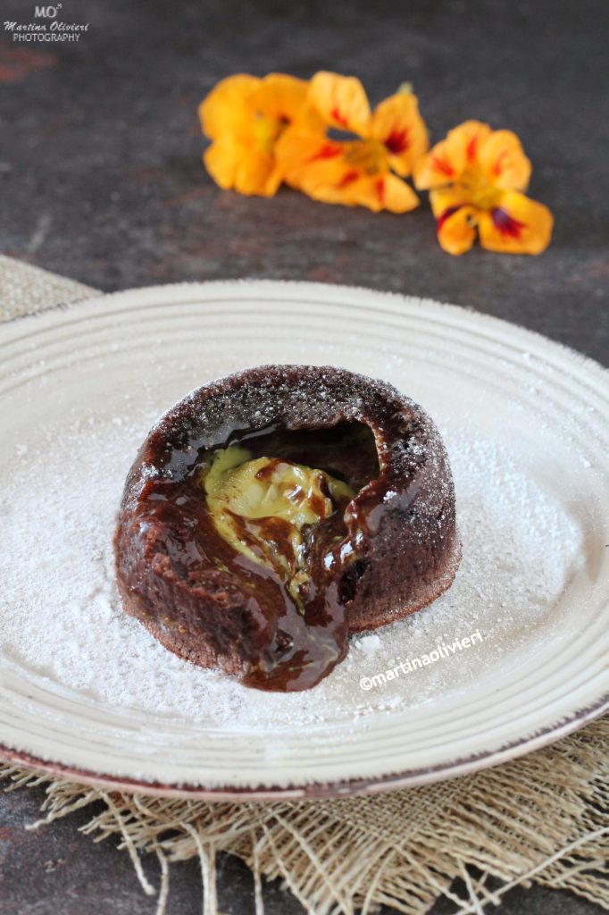 Fondant au chocolat et pistache