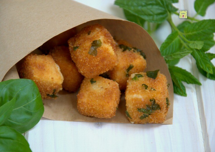 Fromage frit aux herbes