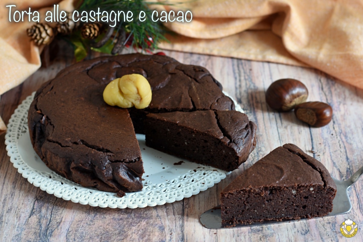 Gâteau aux châtaignes et au cacao sans farine