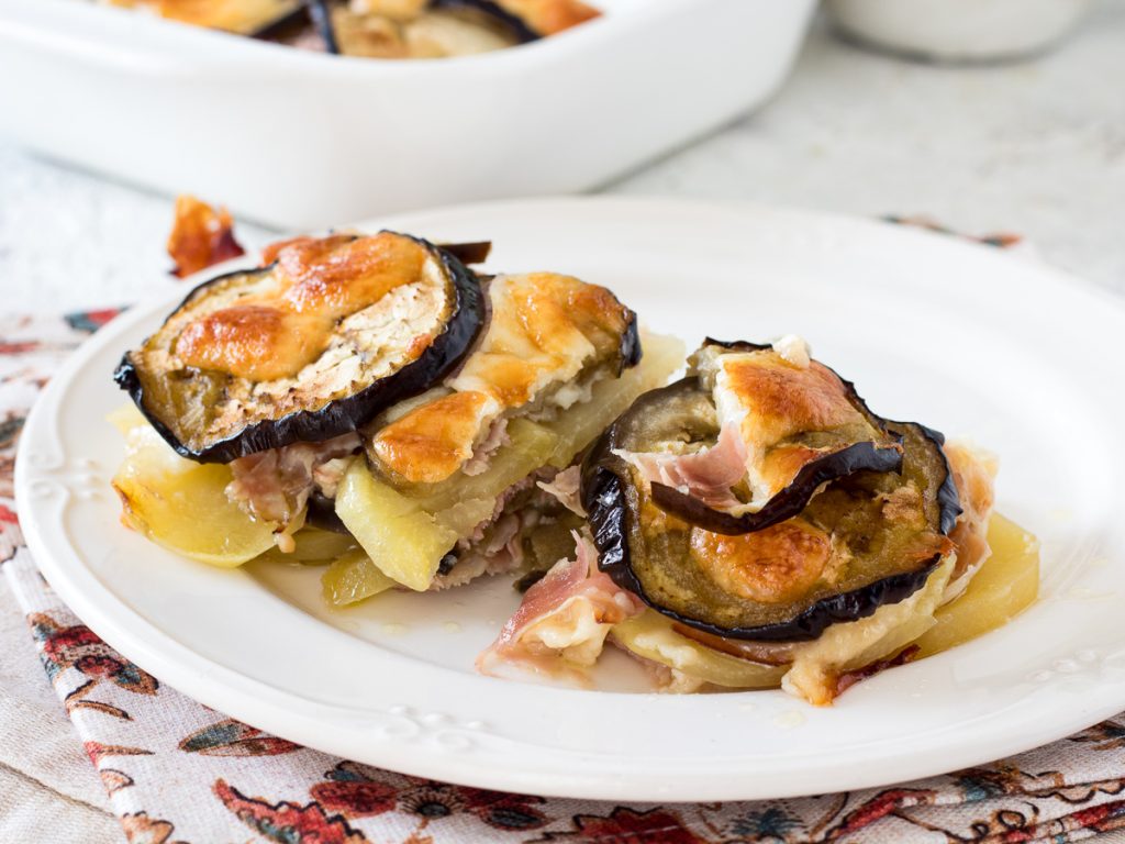 gratin de pommes de terre et aubergines